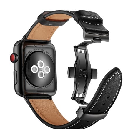 Curea Apple Watch 1 / 2 / 3 – 38 mm – Piele – Black – A315