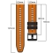 Curea Huawei Watch 3 – Silicon – Orange – Black – H0124