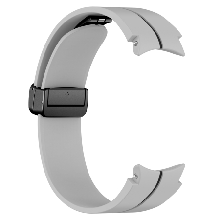 Curea Samsung Watch 4 44 mm – Silicon – Light Gray – Black – S1086
